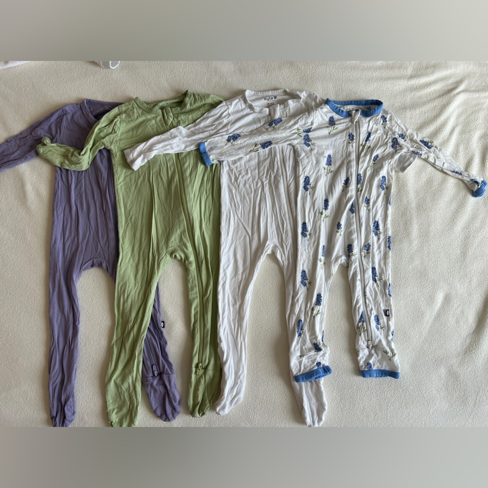 Kyte Baby 4x Bundle Zippered Footies & Rompers Bodysuits 6-12m